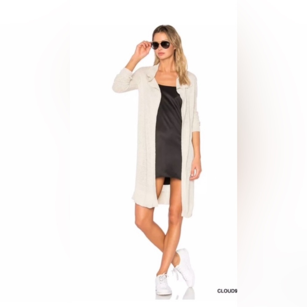 JAMES PERSE Draped Cardigan Silk Ecru Knit Linen/Beige NWT $295 Small/ Medium - Picture 14 of 14